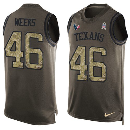 Nike Texans #46 Jon Weeks Green Men's Stitched NFL Limited Salute To Service Tank Top Jersey - Click Image to Close